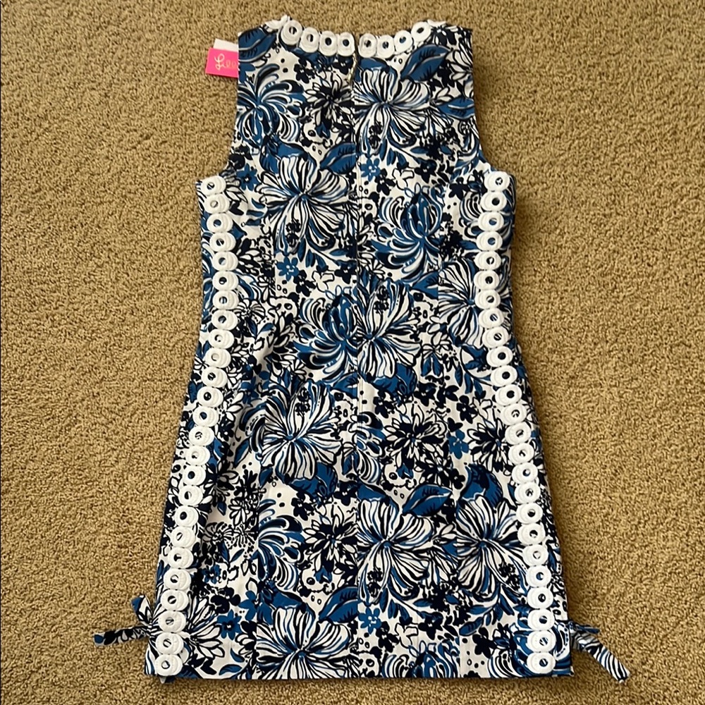 Lilly Pulitzer Blue and White Dress NWT Size 8 - Picture 2 of 6